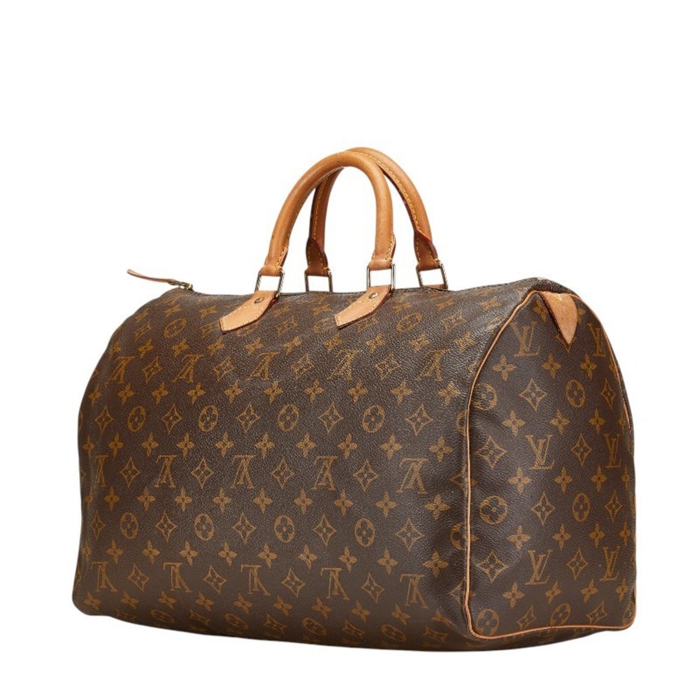 Louis Vuitton Handbag Brown Leather Speedy Monogram - Picture 2 of 8